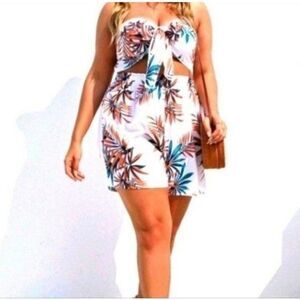 MULTICOLORED BANDEAU BOHO SHORT SET SZ 2X